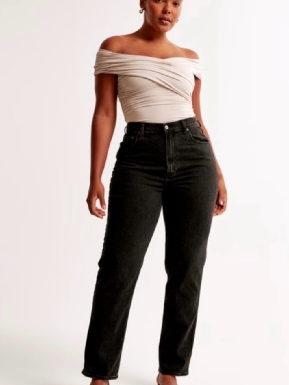 Curve Love The Vintage Straight High Rise Jeans in Black